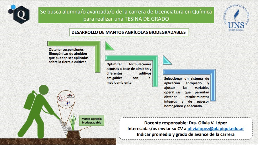 Convocatoria Tesina - Desarrollo de Mantos Agricolas Biodegradables