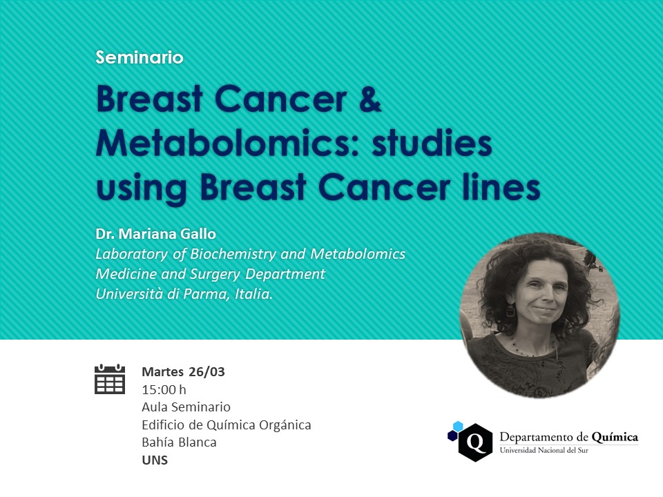 Flyer Seminario Breast Cancer  Metabolomics - Mariana Gallo
