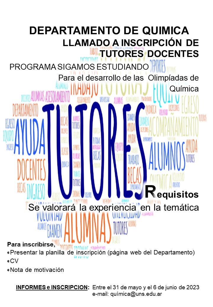 Llamado a Inscripción de Tutores Docentes - Olimpíadas de Química