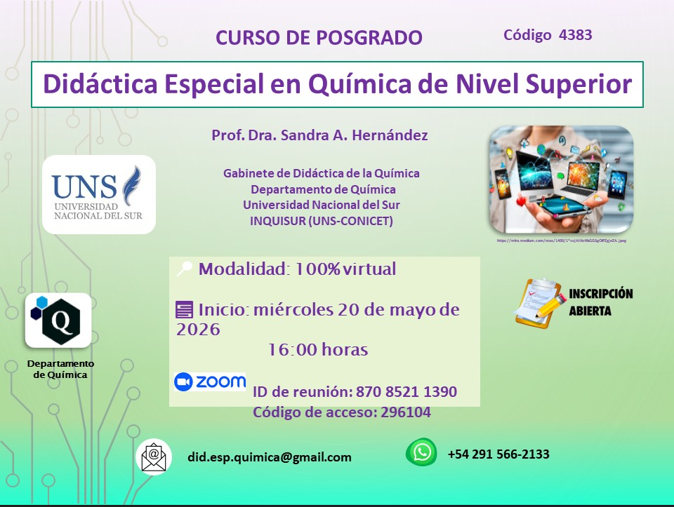 Curso de Posgrado - Didáctica especial en Química de nivel superior