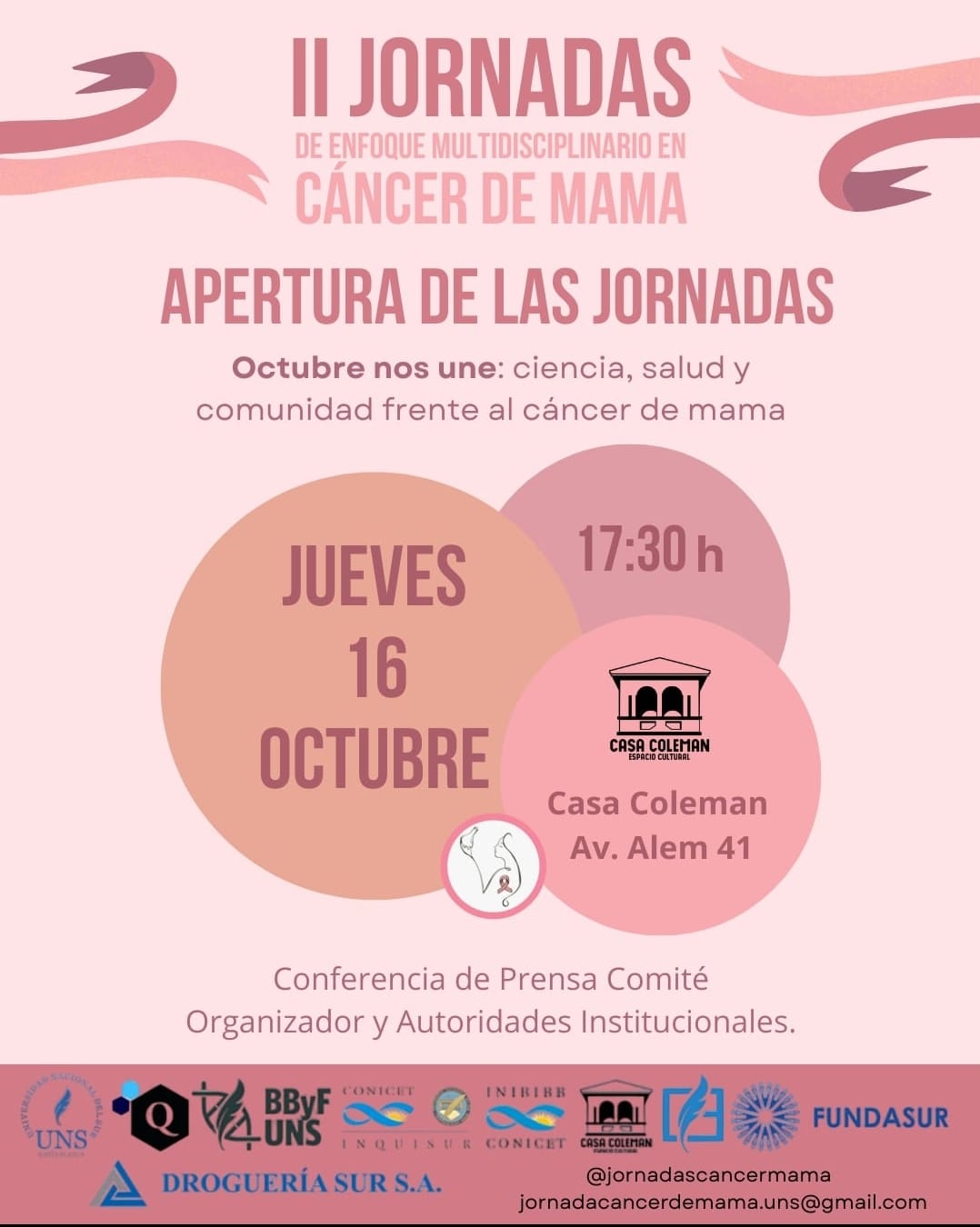 Invitación Evento Inaugural - II Jornadas Enfoque Multidisciplinario en Cáncer de Mama