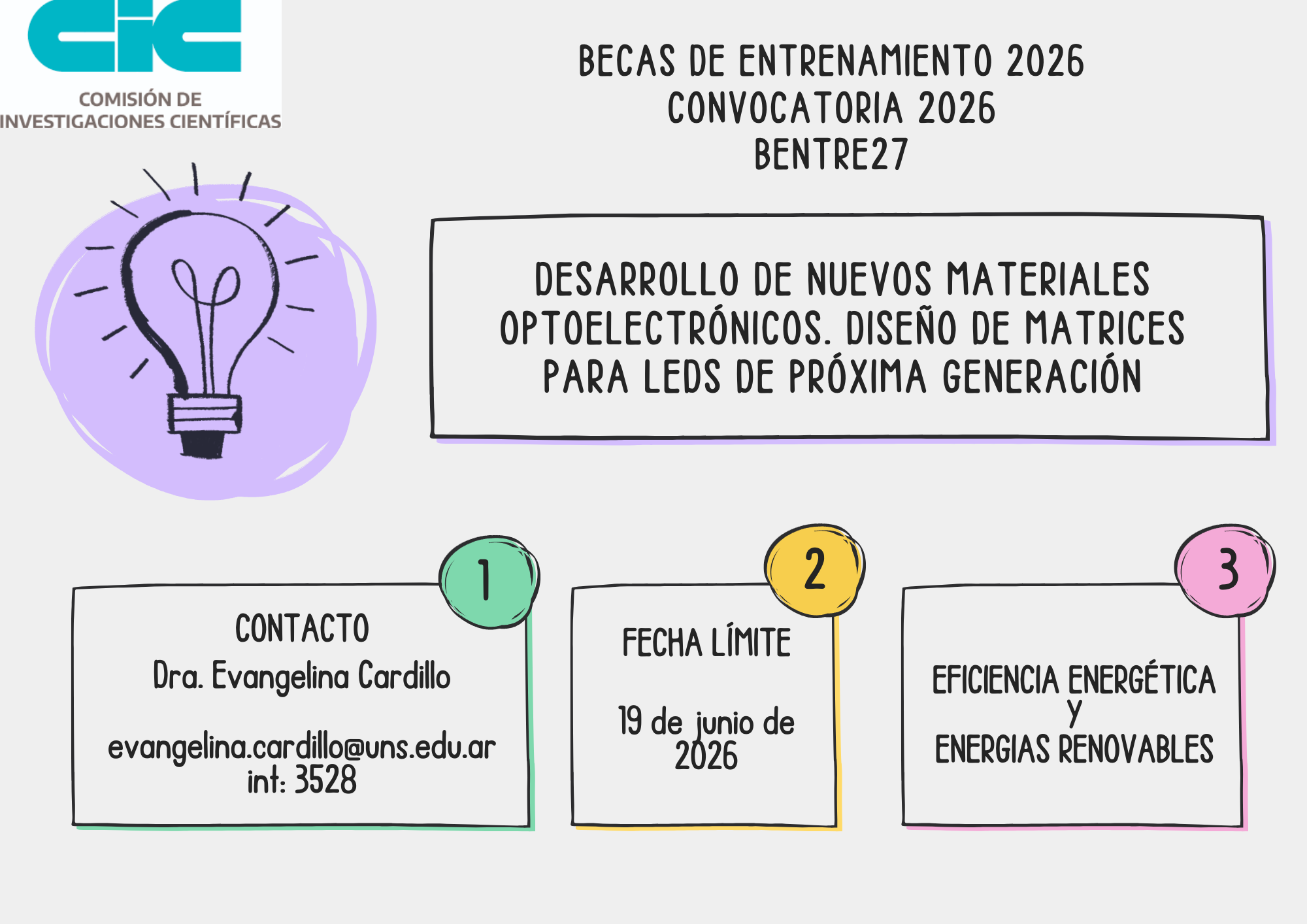 Beca de Entrenamiento CIC 2026 - Convocatoria 2026 (BENTRE27)