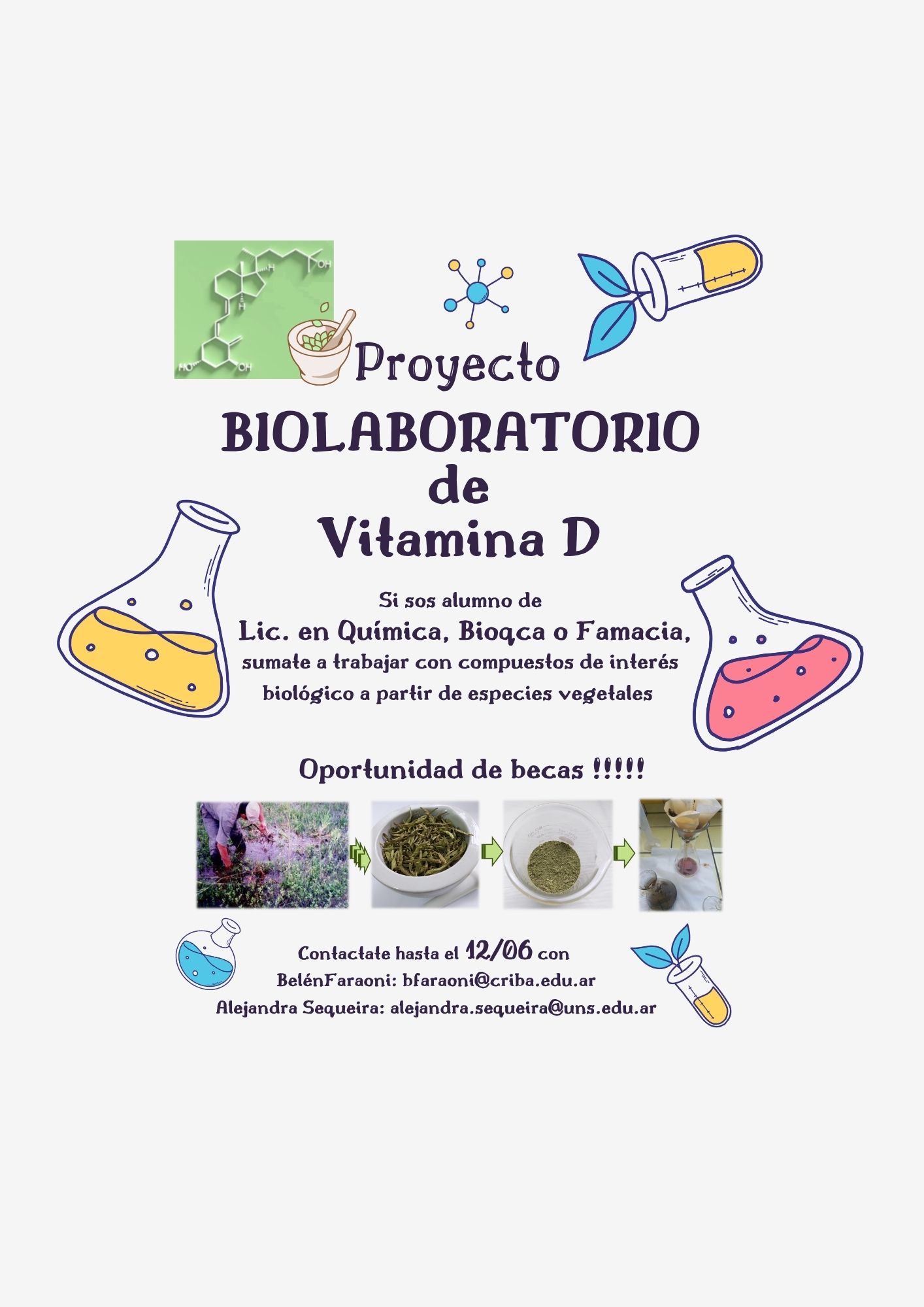 Convocatoria de Alumno para Biolaboratorio de vitamina D