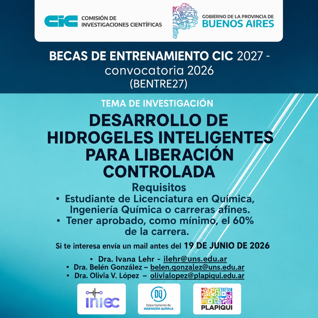 Becas de Entrenamiento CIC 2027 - Convocatoria 2026