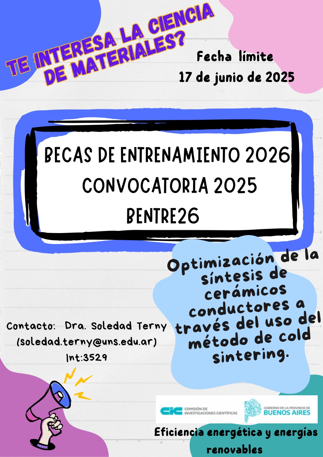 Ciencia de Materiales - Becas de Entrenamiento 2026